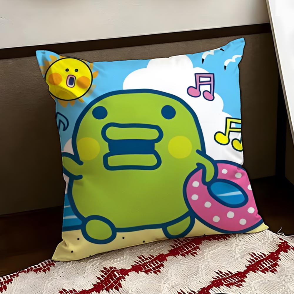 Cute TTamagotchi Cushion Cover Reversible Soft Durable Pillow Cover Home Car MultiScene Use for Daily Comfort