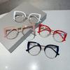 Vintage Cat Eye Glasses Frame New Stylish Semi Metal Rim Women Eyewear Trendy Brand Design Non-prescription Eyeglasses