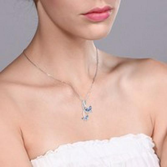 Европейский и американский кристальный бабочка-ожерелье со стразами
