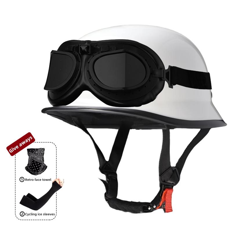 Мотоциклетный шлем для мужчин летом, ретро полушлем Harley для электромобиля, солдатский принц в немецком стиле, круизный автомобиль, на четыре сезона