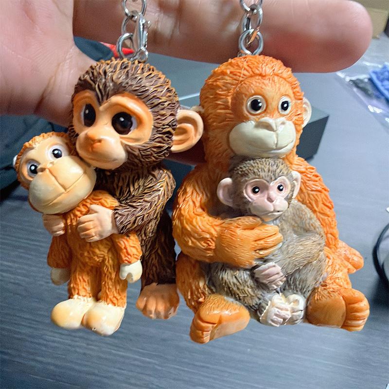 Защитите брелок-подвеску 3D Punch Monkey, милый персонаж-обезьянка, для украшения дома, рюкзака, кошелька, подвеска из ПММА, для детей и взрослых, нежный подарок