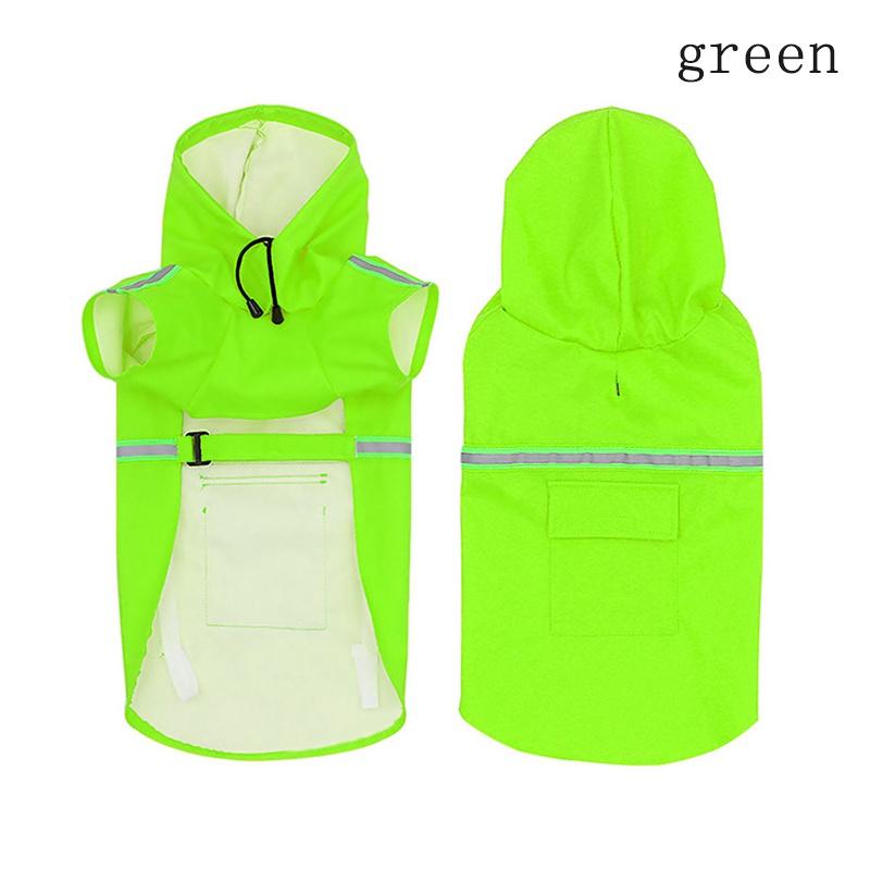 Дождевик для собаки Весенне-летняя одежда Плащ-накидка Светоотражающая полоса Дождевик для питомца Непромокаемый дождевик для собаки с капюшоном