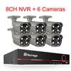 Techage 8-канальный 5-мегапиксельный HD POE NVR комплект камеры безопасности система видеонаблюдения двустороннее аудио AI обнаружение лица наружное видеонаблюдение набор IP-камер