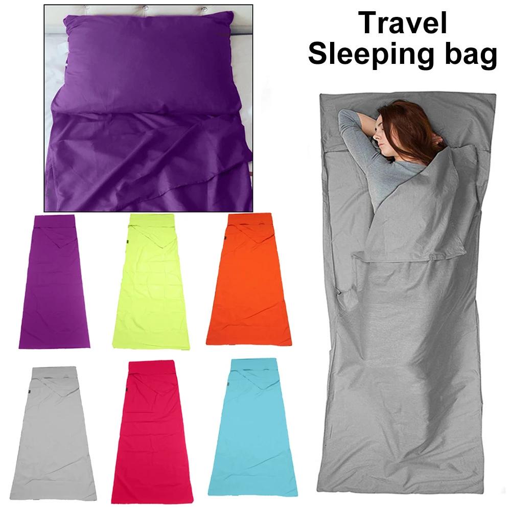Portable Sleeping Bag Liner Outdoor Camping Hiking Hotel Single Liner Folding Lightweight Sleeping Bag Liner Sleeping Sack