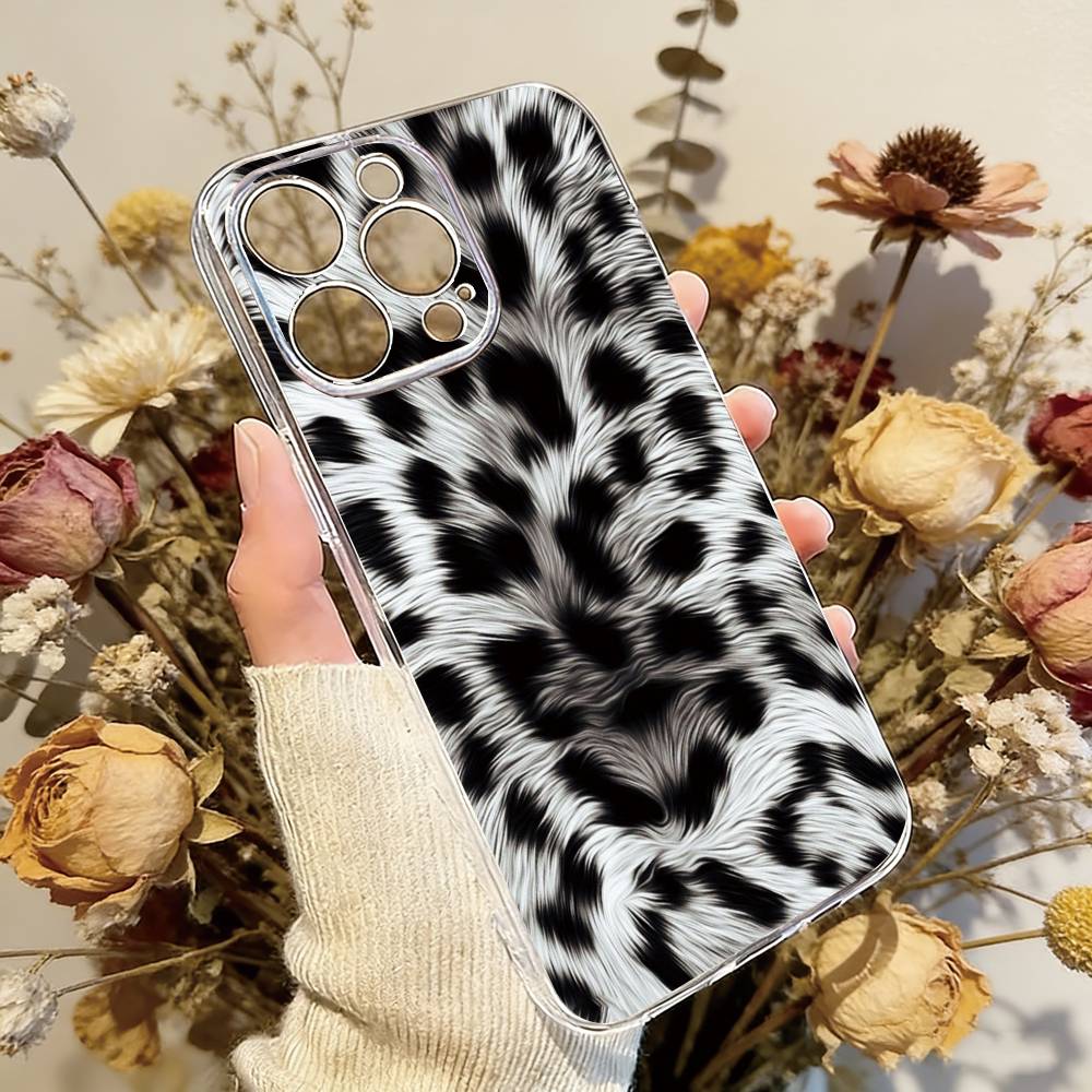 Чехол с леопардовым принтом для iPhone 17 16 15 14 13 12 11 Mini Pro Max Plus Прозрачный чехол