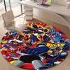 1pc UFO Robot Grendizer10 Design Printed Area Round Carpet for Bedroom Living Room Home Decor Rugs Mat Non Slip Mat Rug for Bedside