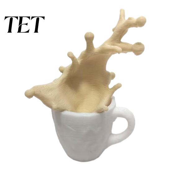 Creative Shelf Ornaments 3D Printed Spilling Coffee Mug Figurine, Splash Cup Sculpture, Art Tabletop Decor for Home Office Desktop, Gift Lovers