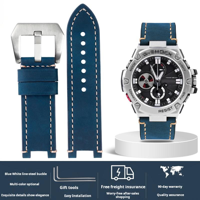 Для мужского ремешка часов серии Casio G-SHOCK Стальное Сердце GST-B100/S110/S310/W300/410/400g Винтажные аксессуары для ремешка часов из натуральной коровьей кожи