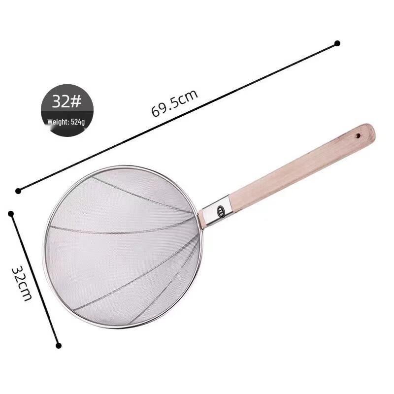 Wutuo Stainless Steel Colander Skimmer with Wooden Handle