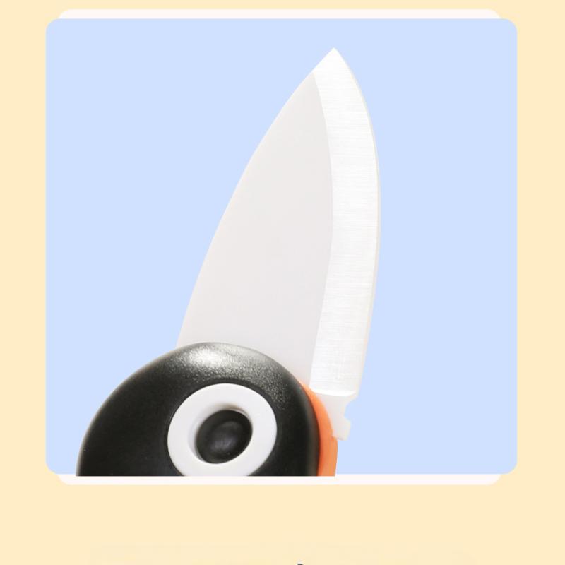 Penguin Creative Cartoon Ceramic Knife Folding Knife Fruit Knife Kitchen Knife Portable Small Knife Peeling Knife