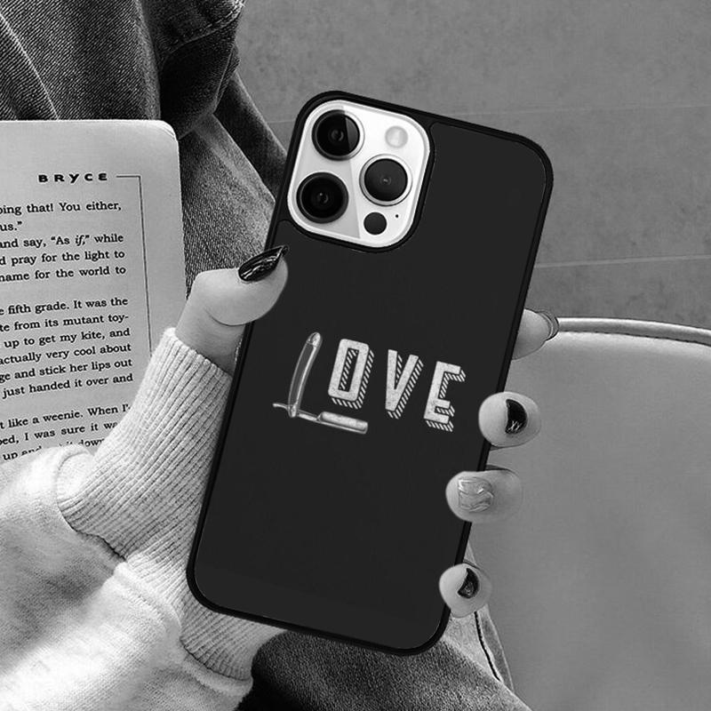 Парикмахерский шест Ножницы Расческа Бритва Чехол для телефона для iPhone 17 Air 16 16e 15 Plus для Apple 13 11 12 14 Pro Max Чехол coque