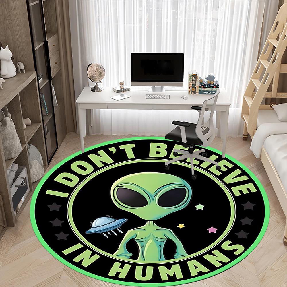 1PC Alien Pattern Chair Carpet for Office, Indoor Non-Slip Washable  Carpet, Soft Comfortable Mat For Office Room yy250930082
