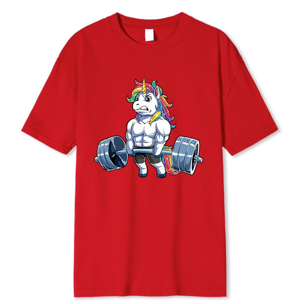Забавная футболка с круглым вырезом для тренажерного зала и единорога для фитнеса, бодибилдинга, мужские повседневные футболки с короткими рукавами, дропшиппинг