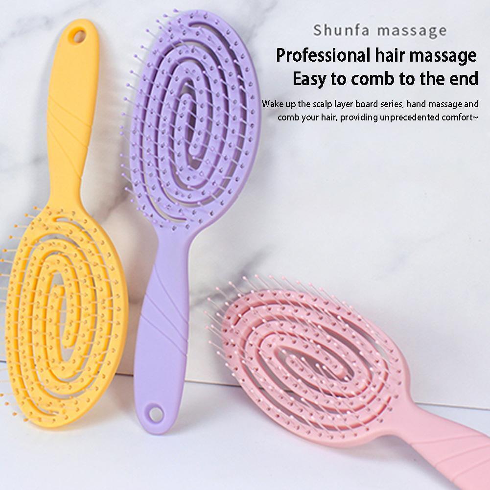 New Detangling Hairbrush Nylon Bristle Hair Scalp Massage Brush Hair Women Q0A3