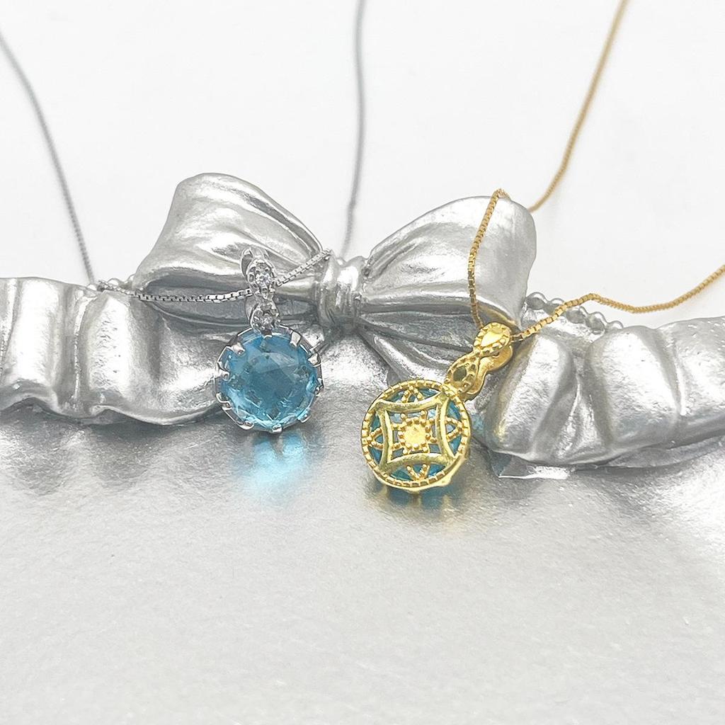 Женское колье из стерлингового серебра 925 пробы: Элегантная подвеска из небесно-голубого кристалла на универсальной ключичной цепочке
