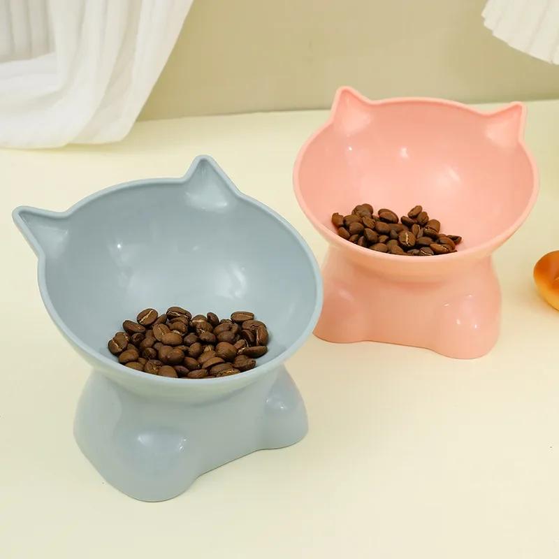 1 шт. миска для домашних животных в скандинавском стиле с кросс-бордером, защищающая шею и позвоночник, на коленях, высокая, пластиковая, бинауральная, для кошек и собак, волна