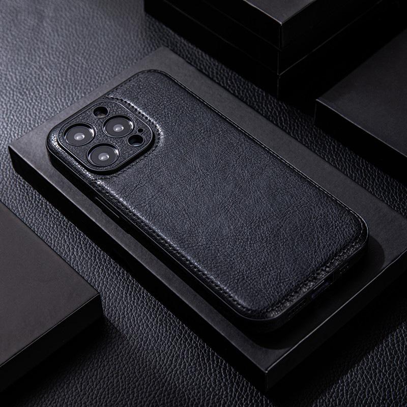 Премиальный кожаный противоударный чехол для iPhone 17 Pro Max