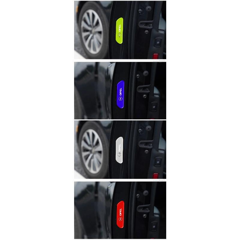 4 шт. Наклейка-эмблема со светоотражающей предупреждающей маркировкой безопасности на дверь автомобиля для Opel Astra j g Insignia Corsa d Vectra c Zafira a Автомобильные гаджеты