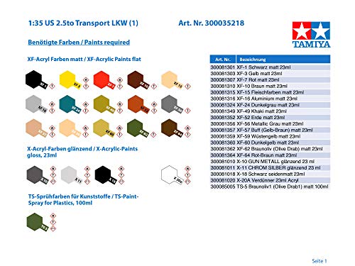 Tamiya 35218 1/35 Американский 2,5-тонный грузовик 6x6 Пластик