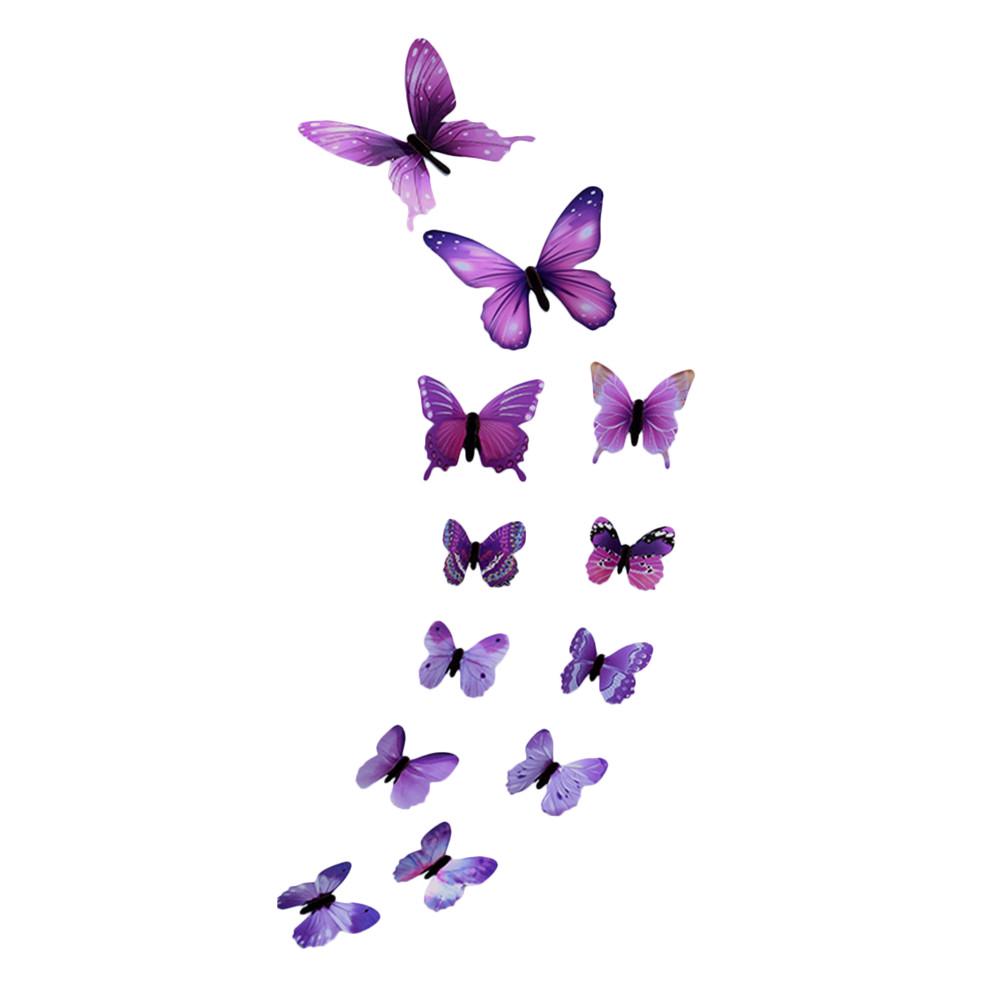 12pcs Butterfly Design Decal Art Wall Stickers Room Magnetic Home Decor
