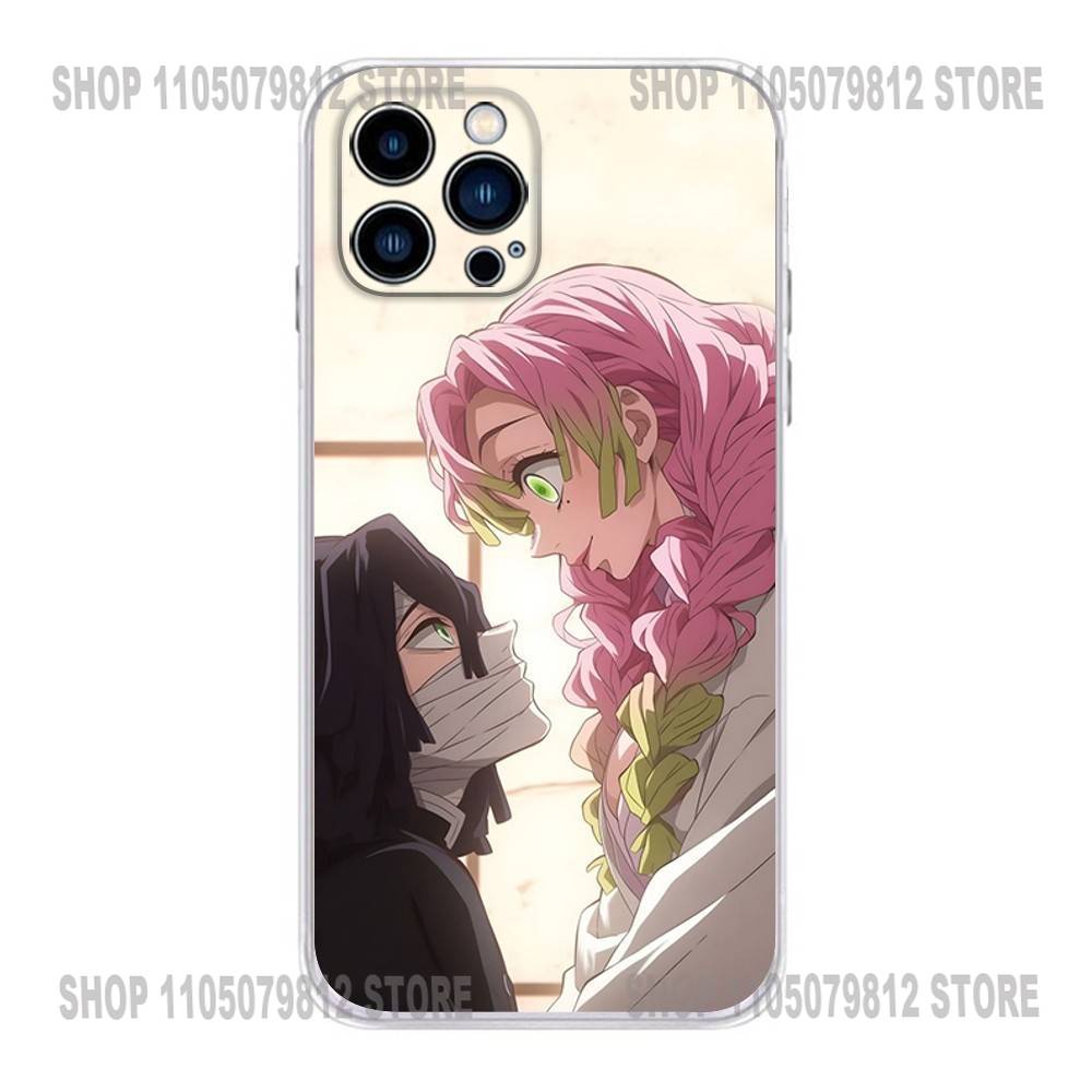 D-Demon S-Slayer Mitsuri Obanai Phone Case For iPhone 17 16,15,14,13,12,11 Plus,Pro,Max,XR,Plus,E,Mini Transparent Soft Cover