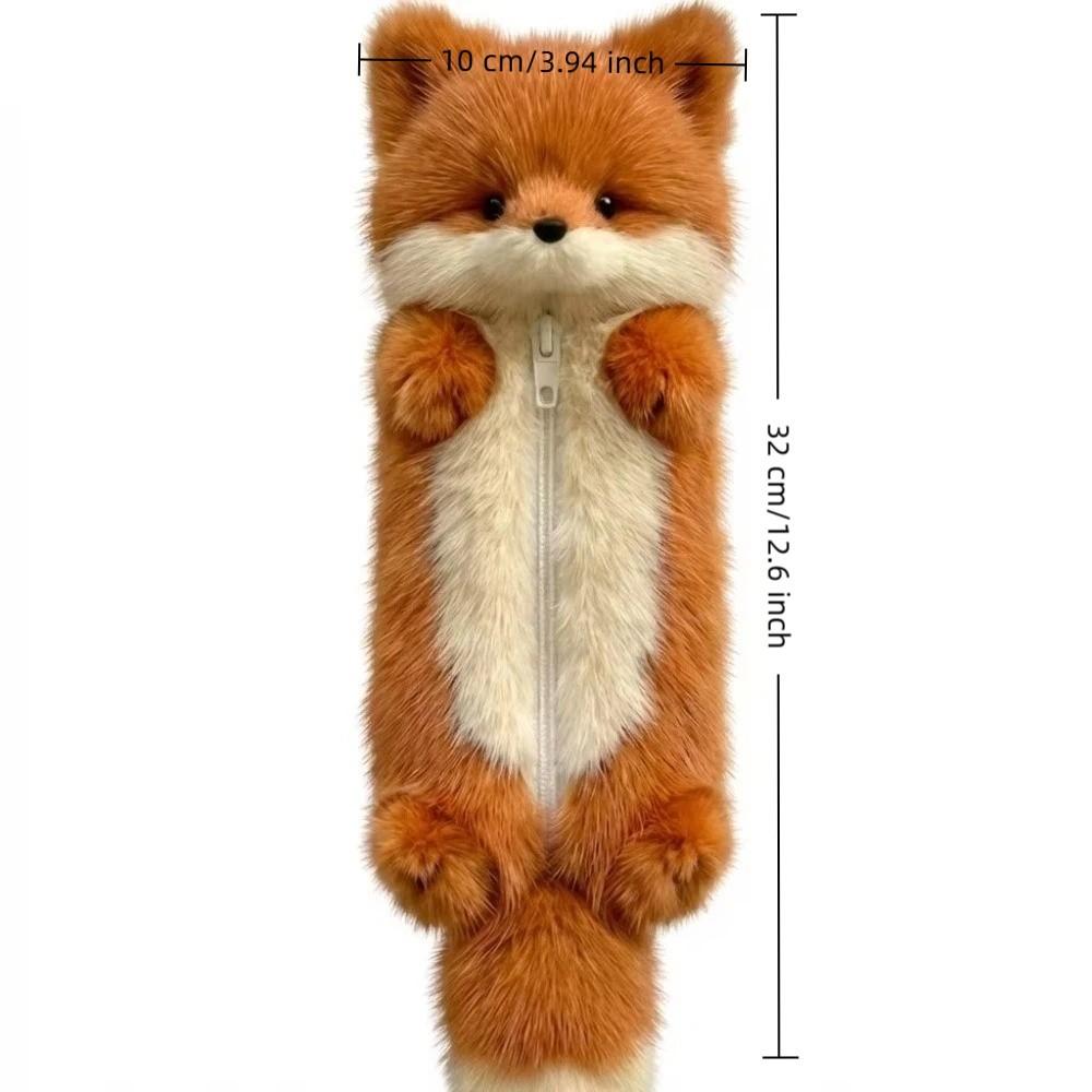 Zipper Closure Cartoon Plush Pencil Pouch Cute Personalized Stationery Buggy Bag  School Supplies