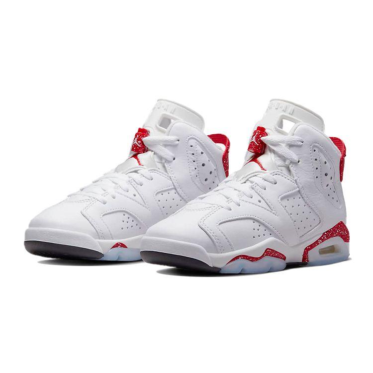 Air Jordan 6 Retro GS Red Oreo Kids Sneakers White University-Red Black 384665-162