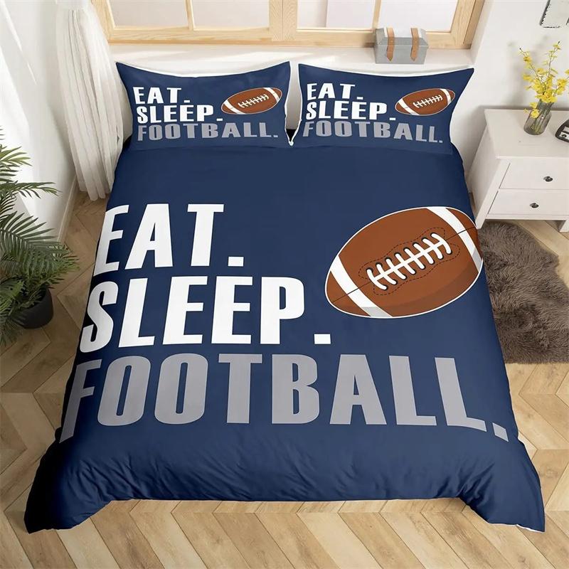 3D American Football King Queen Duvet Cover Ball Sports Bedding Collection For Kids Teens Boy Sport Fans 23Pcs Polyester Quilt Cover