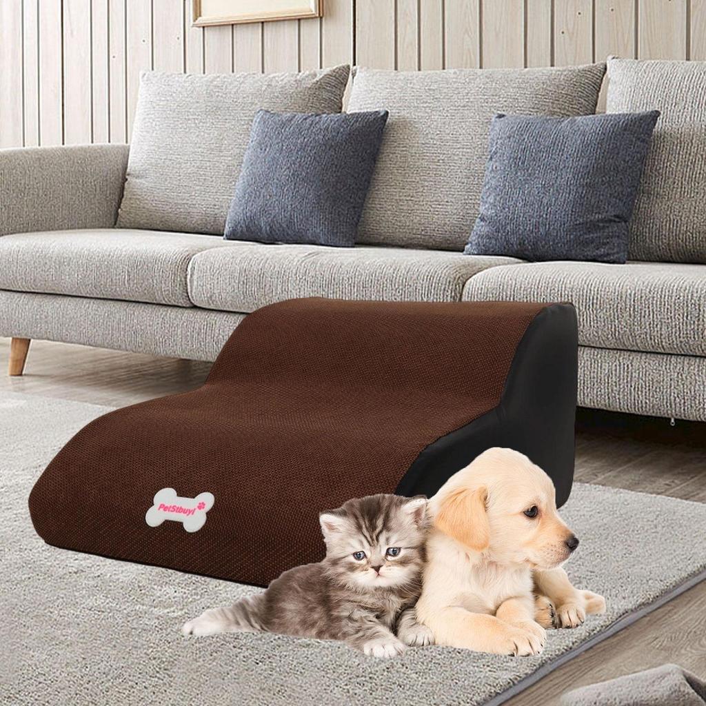 Dog Stairs 2 Step for High Bed and Couch,with Washable Cover,High Density Foam Steps Pet