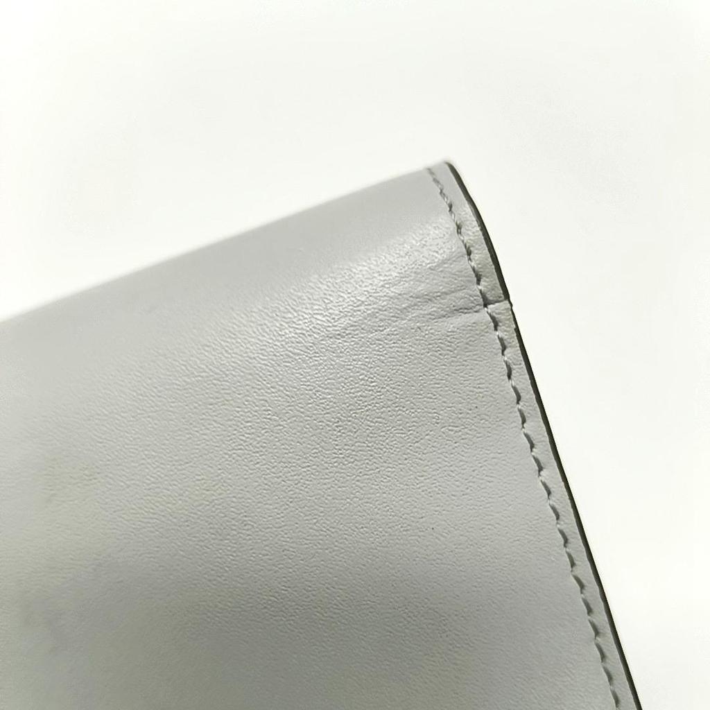 [Pre-Owned] Wallet Light Blue Leather Shoulder Bag Silver Hardware Detachable Strap - Very Good #UN6O70