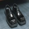 Четыре сезона гонконгского стиля деловые кожаные туфли мужские низкие туфли на квадратной платформе британские трендовые модные повседневные туфли дерби