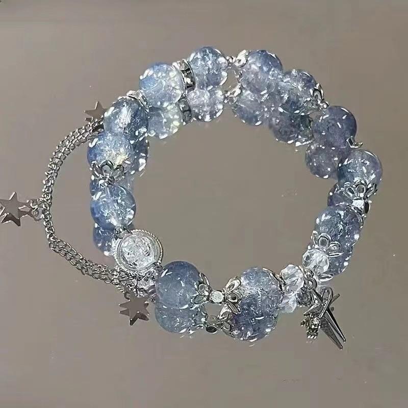 Beaded Glass Unique Bracelet With Geometric Designs And Butterfly Charm Trend 2024