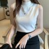 Turtleneck Sweater Vest Base Layer Women's Outerwear Slim Sleeveless Knitted Top