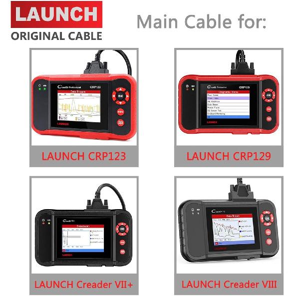 Оригинальный основной кабель LAUNCH для LAUNCH CRP123, CRP129, Creader VII+, Creader VIII OBD2 OBD-II диагностический сканер, сменный кабель