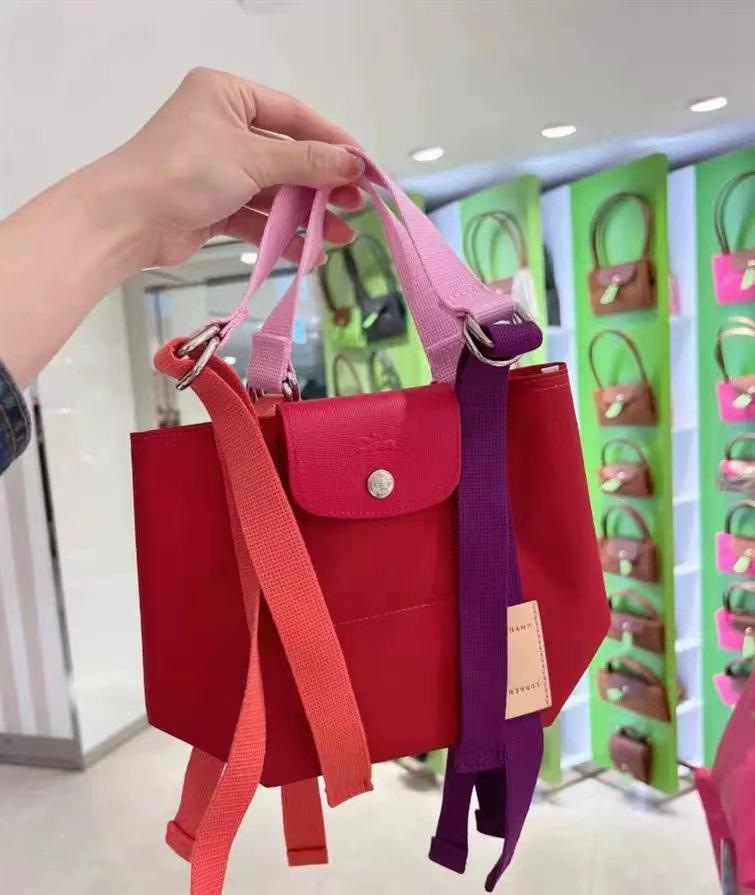 Холщовая сумка кроссбоди Longxiong с цветными блоками и нейлоновой лентой