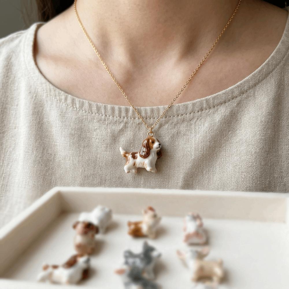 Cute Puppy Necklace Pendant Creative Beagle Pendant Shih Tzu Dog Pendant Necklace Accessories