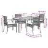 VidaXL Ensemble à Manger de Jardin avec Coussins 5 pcs, Table et Chaise de Terrasse, Meubles de Patio, Mobilier d'Extérieur, 3213571