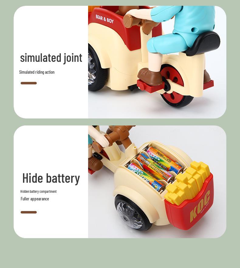 Детский электрический вращающийся трехколесный велосипед со светом и музыкой