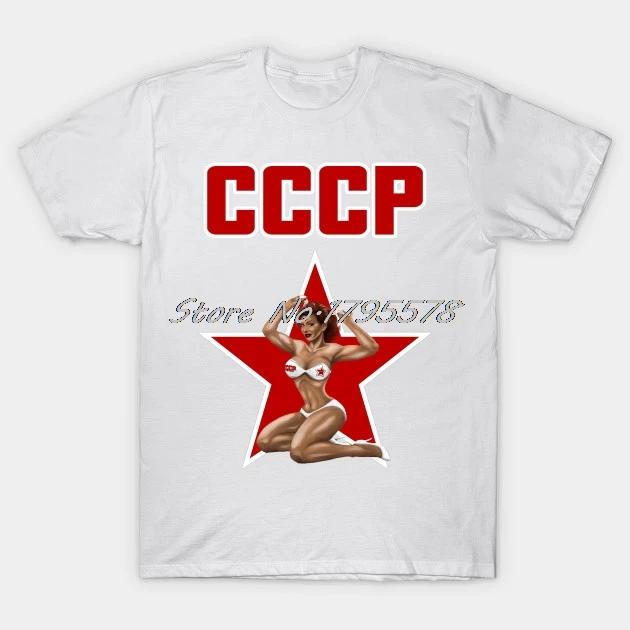Модная Советская Девушка Значок СССР Футболка С Коротким Рукавом Хип-Хоп Футболки Топы Харадзюку Уличная Одежда