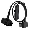 Black Male 16 Pin Diagnostic Flat Cord Adapter Connector Female 8 Core OBD2 Extension Cable with