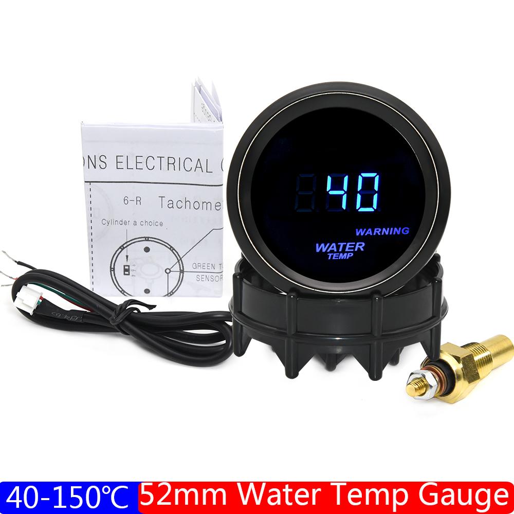 2"; 52mm Car Digital Turbo Boost Gauge PSI BAR Water Temp Oil Temp Oil Pressure Gauge Voltmeter EGT Tachometer RPM Gauge Car