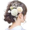 Baramoly Hair 9 Colors Ping Pong Mum Breath Japanese Champagne Beige Ornament, Available, Design, Yukata, Coming-of-Age Ceremony, Graduation, Wedding,