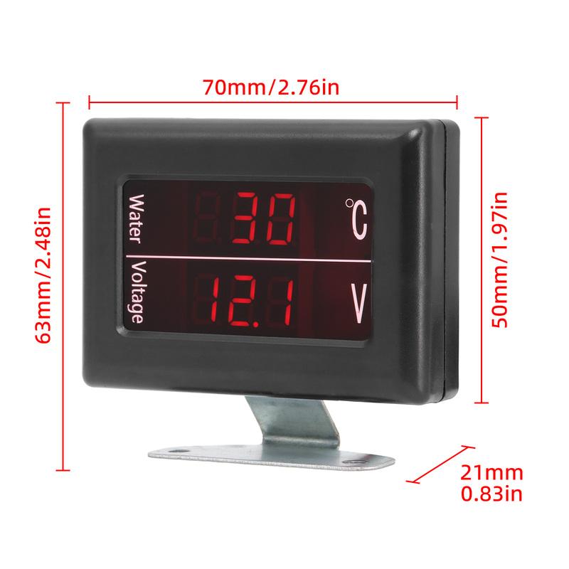 12V / 24 V Universal 2 In 1 Digital Water Temperature Gauge+Volt Gauge with Sensor M10 for Car / Truck VOLT Meter