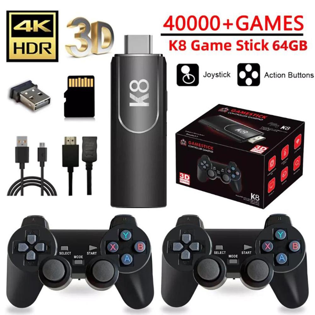 Игровая приставка Video Game Stick Lite 4K HD, 256 ГБ, беспроводной контроллер для M8/X2 Plus/K8/M15, 58000+ ретро-игр, Рождественский подарок для ребенка