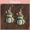 Christmas Themed Snowman Pattern Women Acrylic Earrings For Winter Holiday And