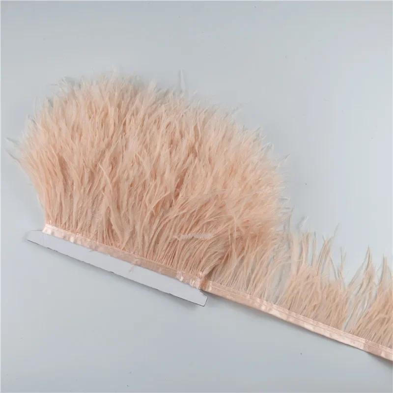 1M 5M 10Meter 8-10Cm Black Ostrich Feather Trims Natural White Ostrich Feather For Craft Ribbon Fringe For Skirt Party Clothing