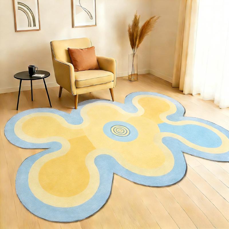 Dopamine Color Carpets for Living Room Fluffy Soft Bedroom Decor Carpet Irregular Shape Bedside Rug Home Thicken Plush Floor Mat