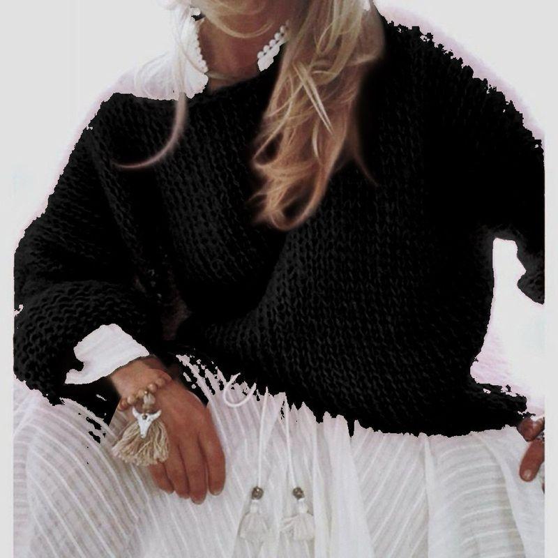 Mohair Sweater for Women, European and American Autumn and Winter Knitted Top, Fashionable Casual Amazon Sweater, Cross-Border Women's Clothing