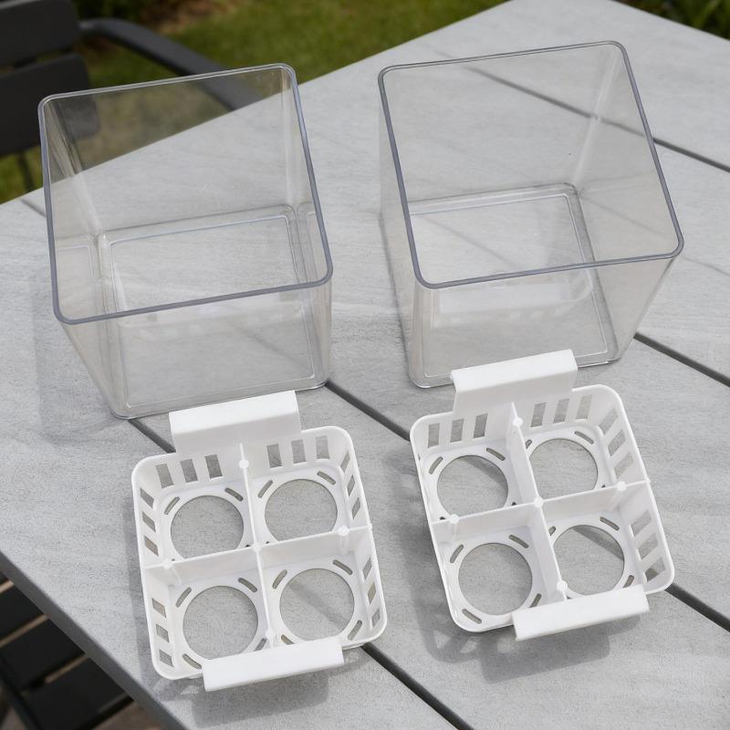 Hydroponic Containers with Breathable Support Basket Tulip Seed Hydroponic Flowerpot 4 Holes Soilless Flower Pot Home Decoration