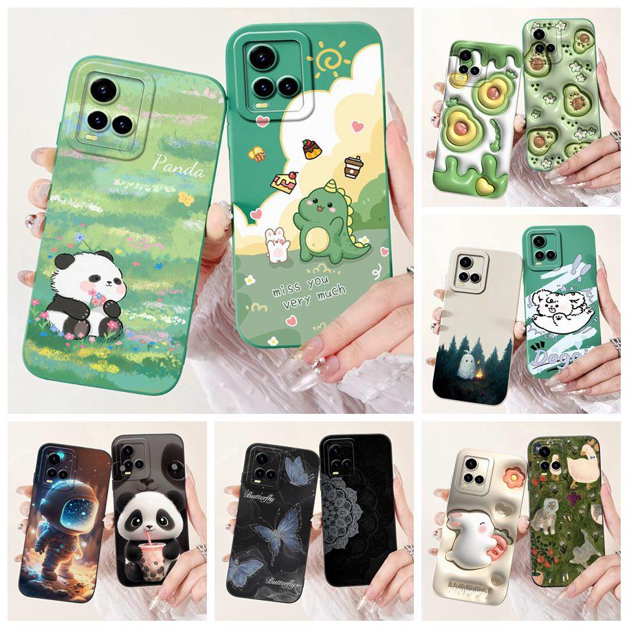 For Vivo Y33s Case V2109 Shockproof Cover Cute Dinosaur Panda Fundas Cases For Vivo Y21 2021 Y21A Y21S Y21T Y33T VivoY33s Bumper